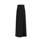 Valentino Garavani Black Silk Long Skirt