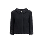 Valentino Garavani Black Wool Biker Jacket