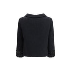 Valentino Garavani Black Wool Biker Jacket