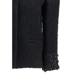 Valentino Garavani Black Wool Biker Jacket