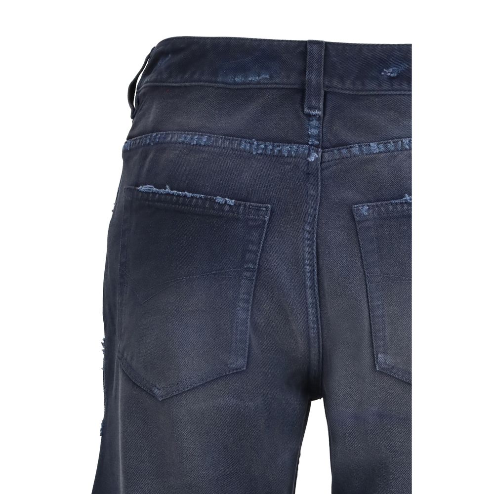 Balenciaga Blue Cotton Flared Jeans