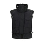 PINKO Black Nylon Sleeveless Jacket