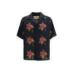 Valentino Garavani Black Linen Pattern Shirt