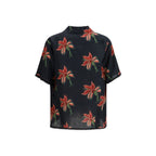 Valentino Garavani Black Linen Pattern Shirt