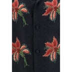 Valentino Garavani Black Linen Pattern Shirt