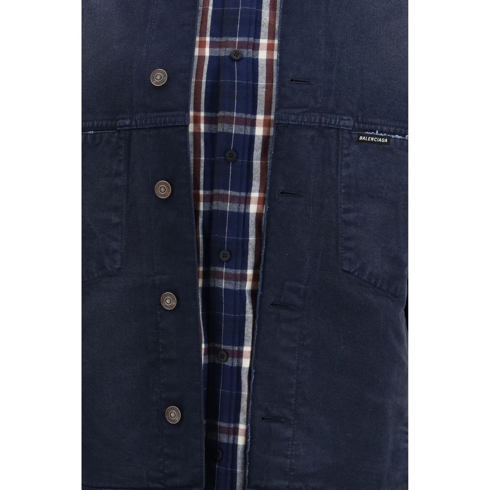 Balenciaga Blue Cotton Denim Jacket