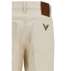 Valentino Garavani Beige Cotton Flared Jeans