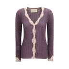 Valentino Garavani Purple Viscose Cardigan
