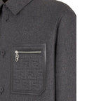 Fendi Gray Cashmere Full-Length Jacket