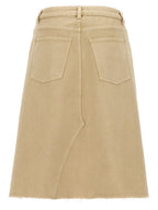 Tory Burch Beige Cotton Midi Skirt