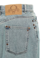 Moschino Blue Cotton Midi Skirt