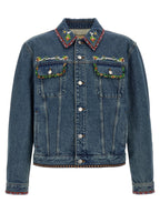 Valentino Garavani Blue Polyamide Denim Jacket