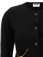 Moschino Black Virgin Wool Cardigan