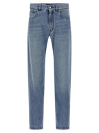 Fendi Blue Cotton Straight-Leg Jeans