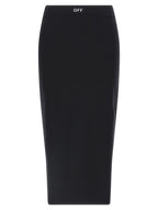 Off-White Black Polyamide Midi Skirt