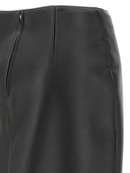 Fendi Black Lamb Leather Midi Skirt