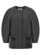 Fendi Gray Virgin Wool Coat