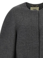 Fendi Gray Virgin Wool Coat