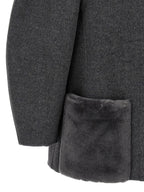 Fendi Gray Virgin Wool Coat