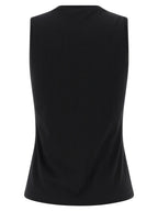 Balmain Black Cotton Sleeveles T-Shirt