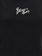 Balmain Black Cotton Sleeveles T-Shirt