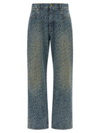 Balmain Blue Cotton Straight-Leg Jeans