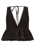 PINKO Brown Cotton Blouse