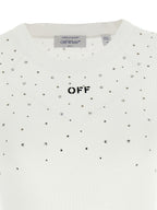 Off-White White Viscose Sleeveles T-Shirt