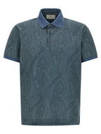Etro Blue Cotton Polo Shirt