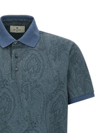 Etro Blue Cotton Polo Shirt