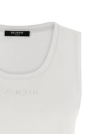 Balmain White Cotton Tank Tops