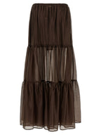 Twinset Brown Lycra Mini Skirt