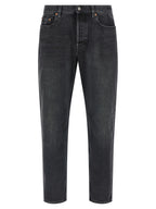 Saint Laurent Black Cotton Straight-Leg Jeans