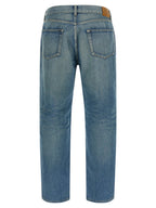 Saint Laurent Blue Cotton Straight-Leg Jeans