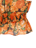 PINKO Orange Lyocell Pattern Shirt