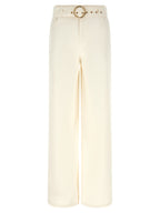 Twinset White Cotton Flared Jeans