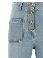 Valentino Garavani Blue Cotton High-Waisted Jean