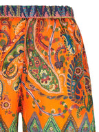 Etro Orange Ramie Bermuda Shorts