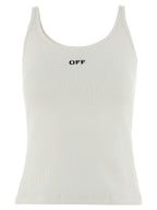 Off-White White Cotton Sleeveles T-Shirt