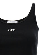 Off-White Black Cotton Sleeveles T-Shirt