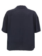 Saint Laurent Blue Silk Polo Shirt