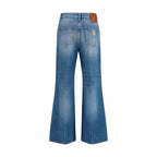 Valentino Garavani Blue Cotton Straight-Leg Jeans