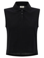 Saint Laurent Black Cotton Polo Shirt
