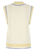 Lacoste White Cotton Sleeveles Sweater