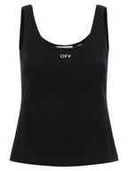 Off-White Black Cotton Tank Tops