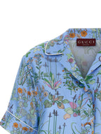 Gucci Blue Silk Blouse