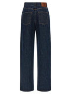 Fendi Blue Cotton Straight-Leg Jeans