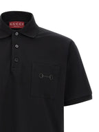 Gucci Black Cotton Polo Shirt