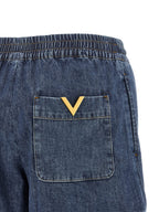 Valentino Garavani Blue Cotton Bermuda Shorts