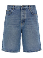 Off-White Blue Cotton Bermuda Shorts